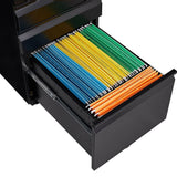 SINOFURN Black 3-Drawer 15.4-in File Cabinet