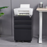 SINOFURN Black 3-Drawer 15.4-in File Cabinet