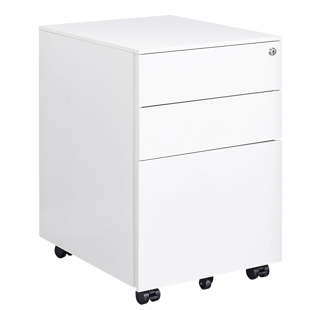 SINOFURN White 3-Drawer 15.4-in File Cabinet
