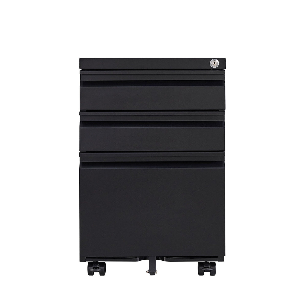 SINOFURN Black 3-Drawer 15.4-in File Cabinet