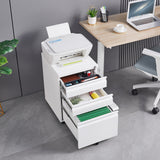 SINOFURN White 3-Drawer 15.4-in File Cabinet