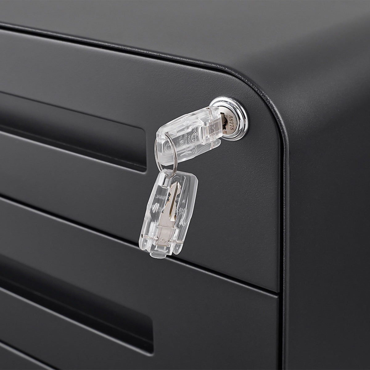 SINOFURN Black 3-Drawer 15.8-in File Cabinet