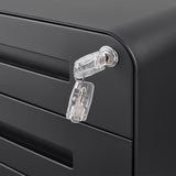 SINOFURN Black 3-Drawer 15.8-in File Cabinet