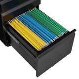 SINOFURN Black 3-Drawer 15.4-in File Cabinet