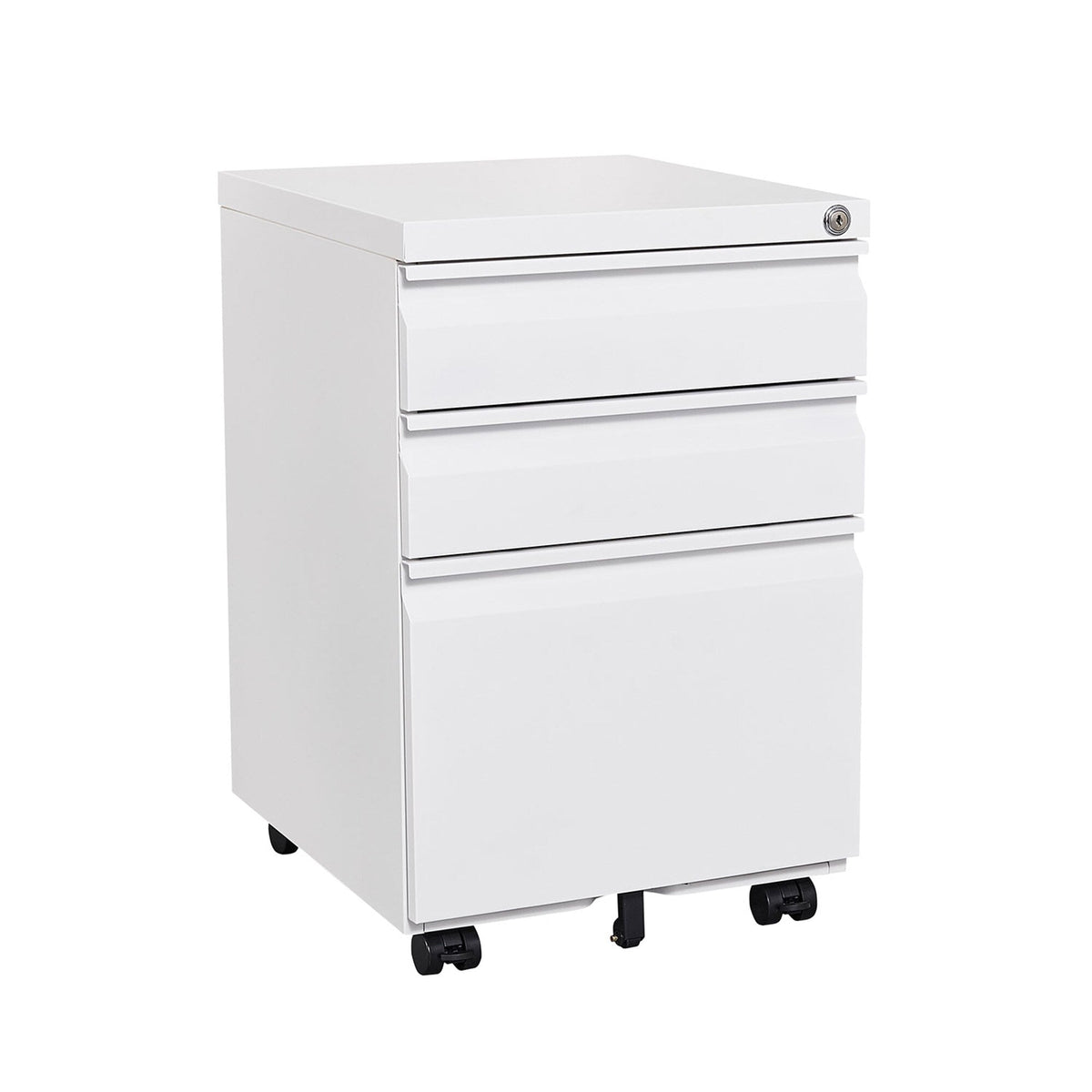 SINOFURN White 3-Drawer 15.4-in File Cabinet