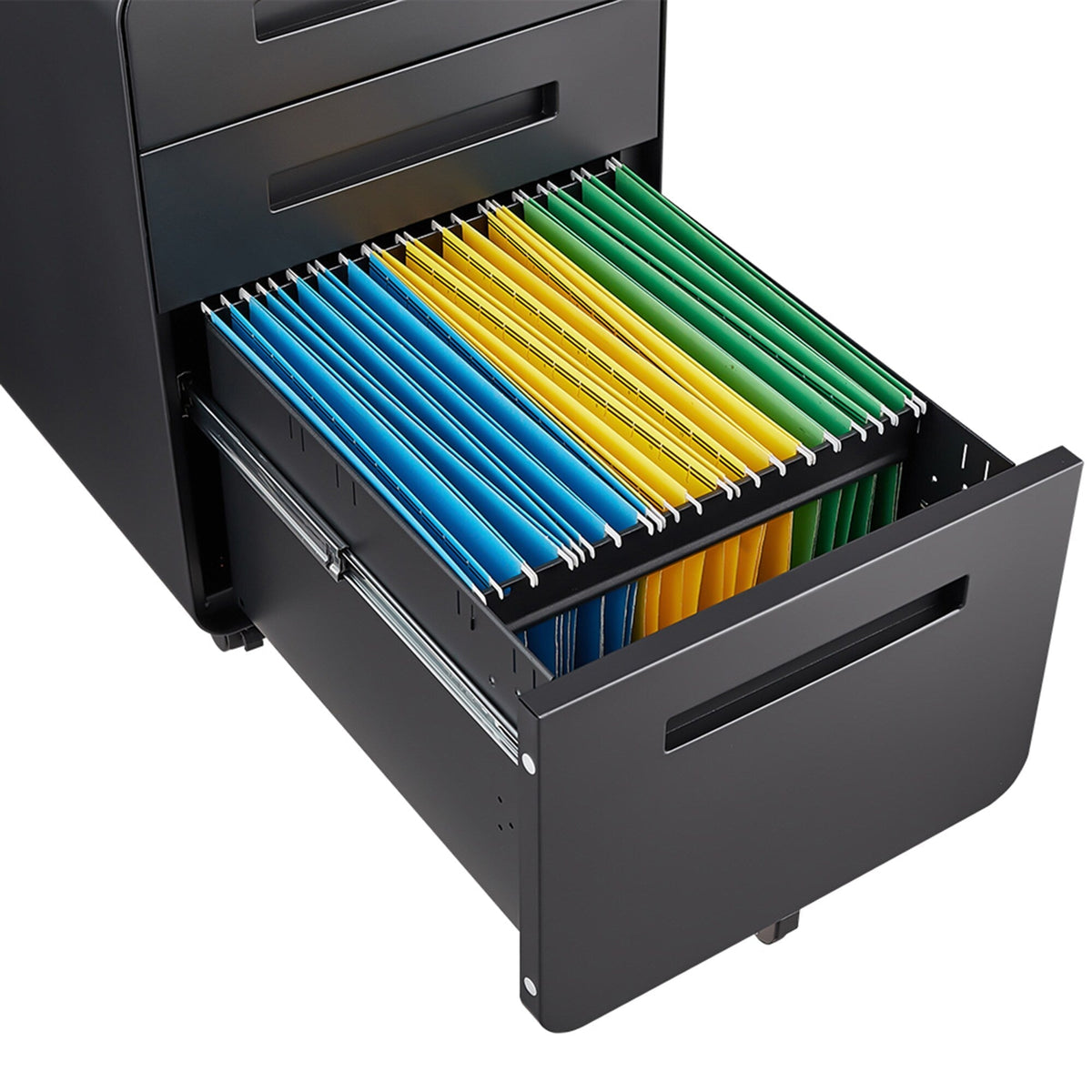 SINOFURN Black 3-Drawer 15.8-in File Cabinet