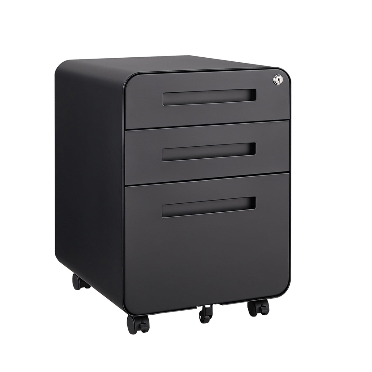 SINOFURN Black 3-Drawer 15.8-in File Cabinet