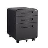 SINOFURN Black 3-Drawer 15.8-in File Cabinet