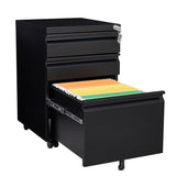 SINOFURN Black 3-Drawer 15.4-in File Cabinet