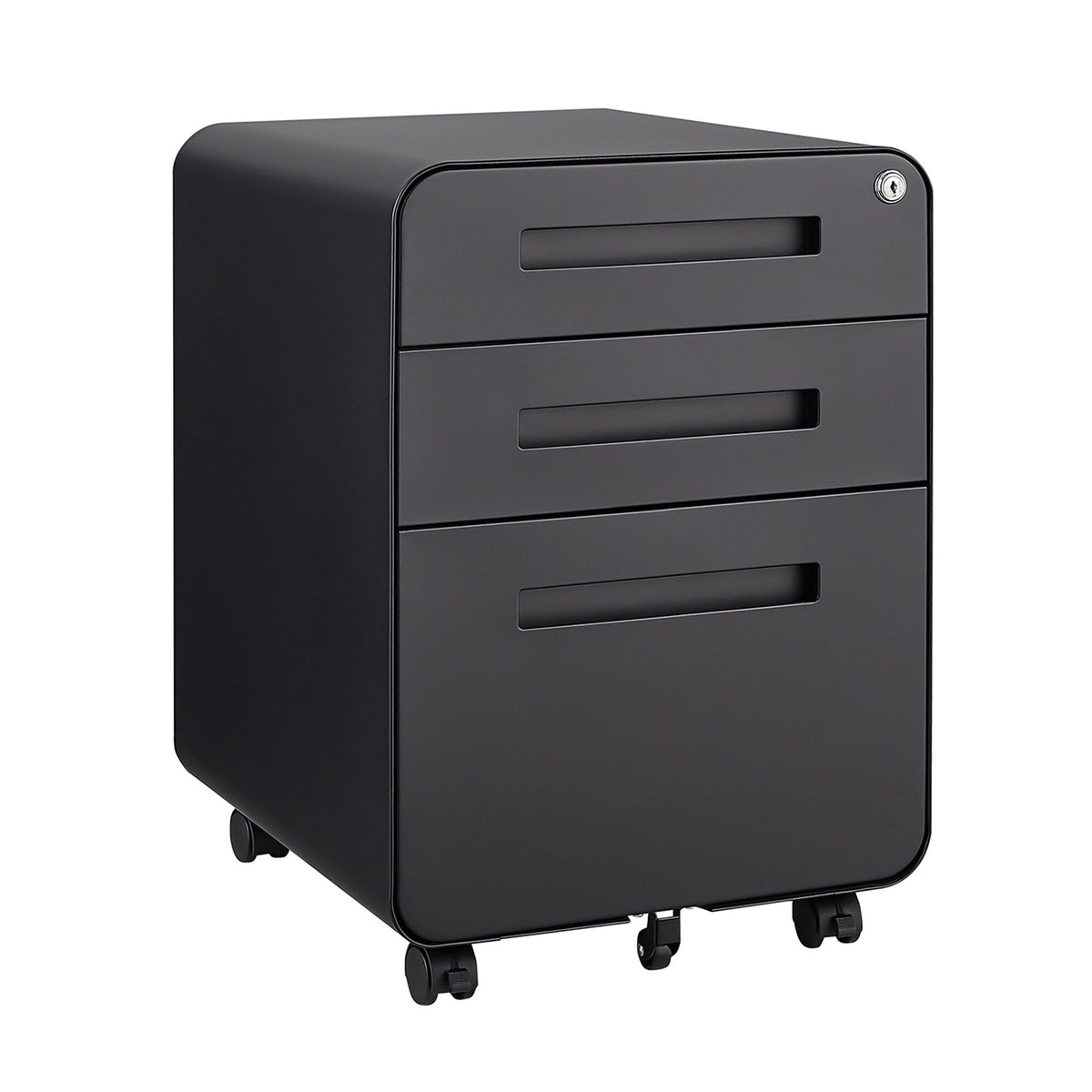 SINOFURN Black 3-Drawer 15.8-in File Cabinet