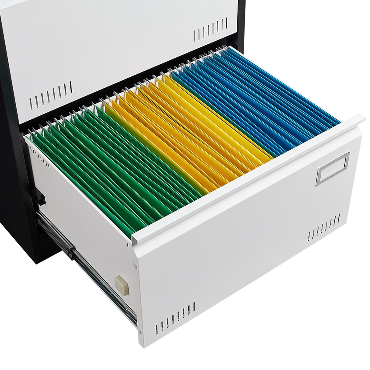 SINOFURN Black+White 2-Drawer 23.6-in File Cabinet