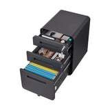 SINOFURN Black 3-Drawer 15.8-in File Cabinet