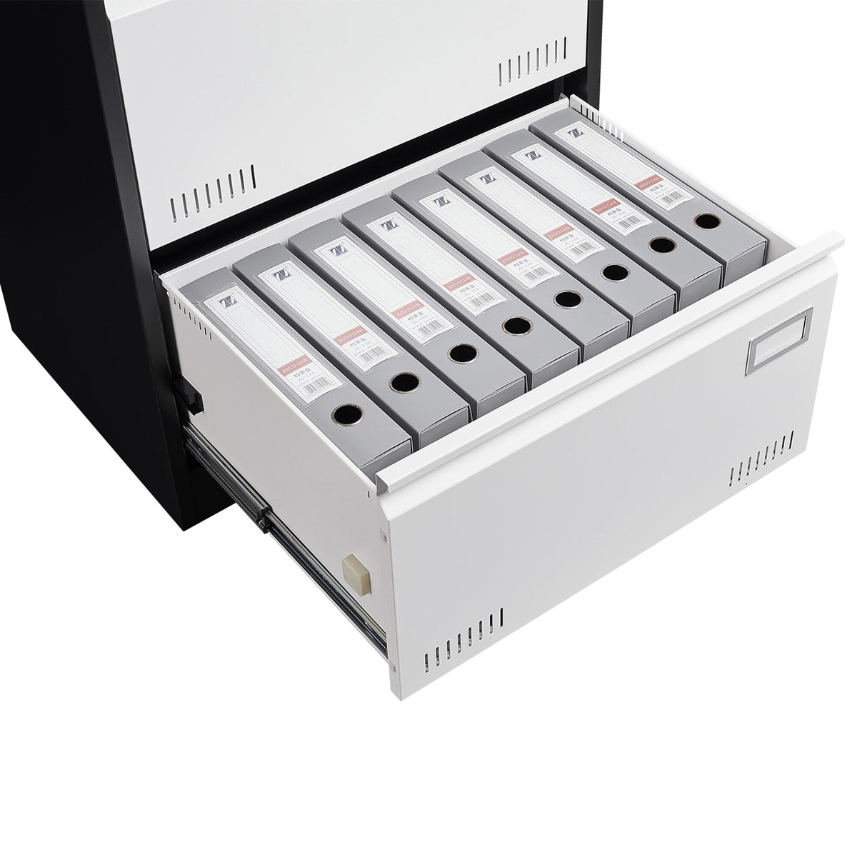 SINOFURN Black+White 2-Drawer 23.6-in File Cabinet