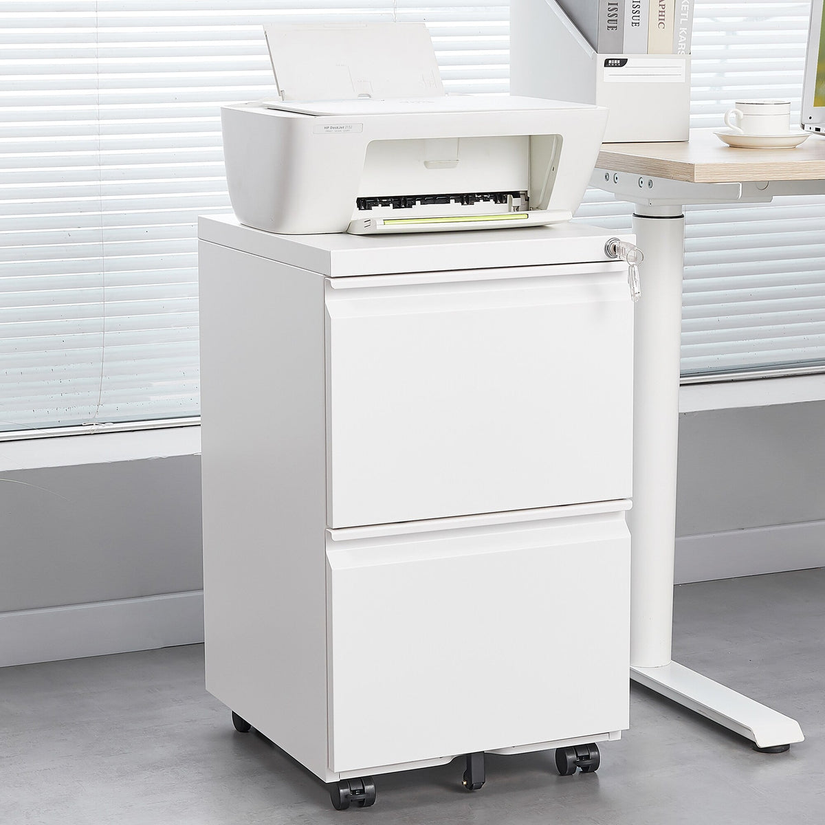 SINOFURN White 2-Drawer 15.4-in File Cabinet