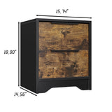 SINOFURN Black 2-Drawer 15.7-in File Cabinet