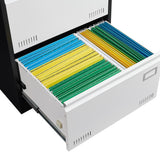SINOFURN Black+White 3-Drawer 23.6-in File Cabinet
