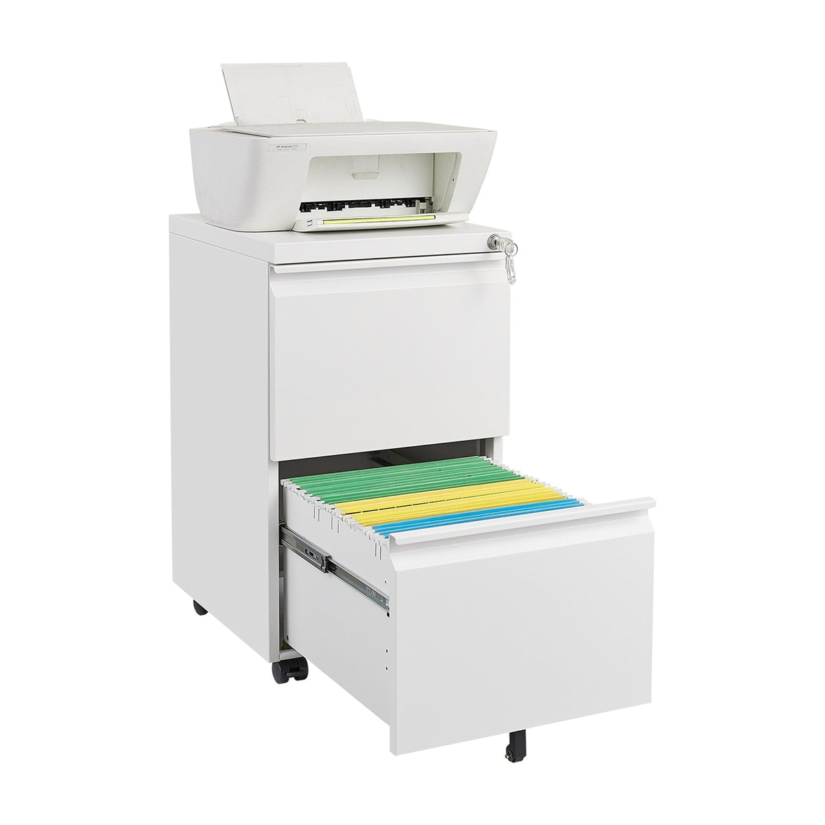 SINOFURN White 2-Drawer 15.4-in File Cabinet
