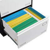 SINOFURN Black+White 3-Drawer 23.6-in File Cabinet