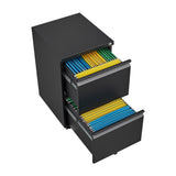 SINOFURN Black 2-Drawer 15.4-in File Cabinet