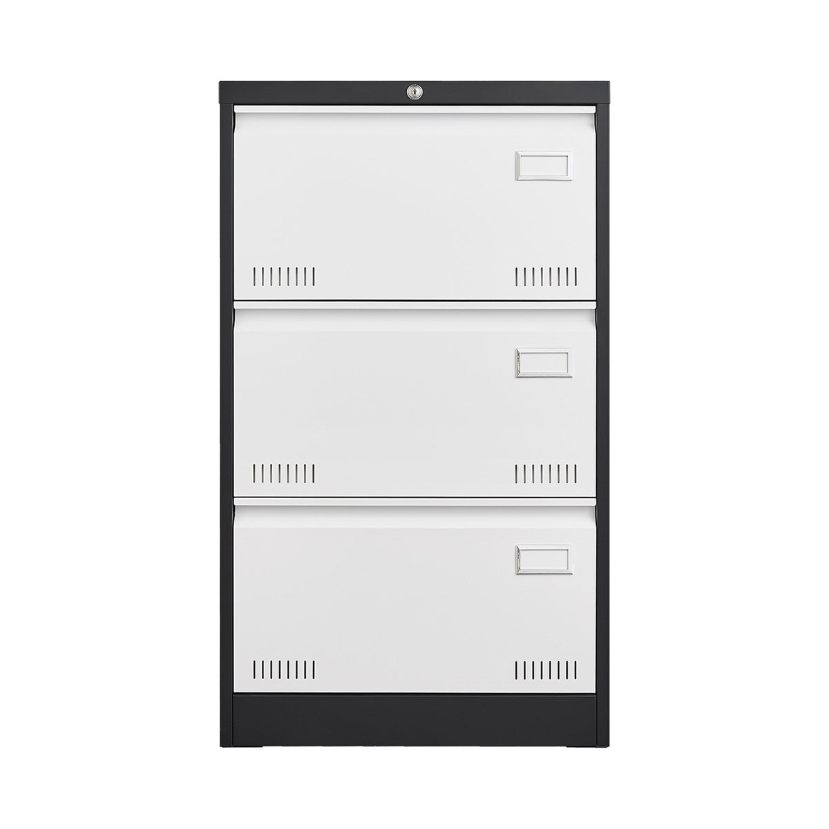 SINOFURN Black+White 3-Drawer 23.6-in File Cabinet