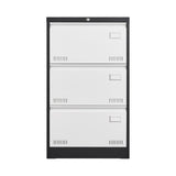 SINOFURN Black+White 3-Drawer 23.6-in File Cabinet