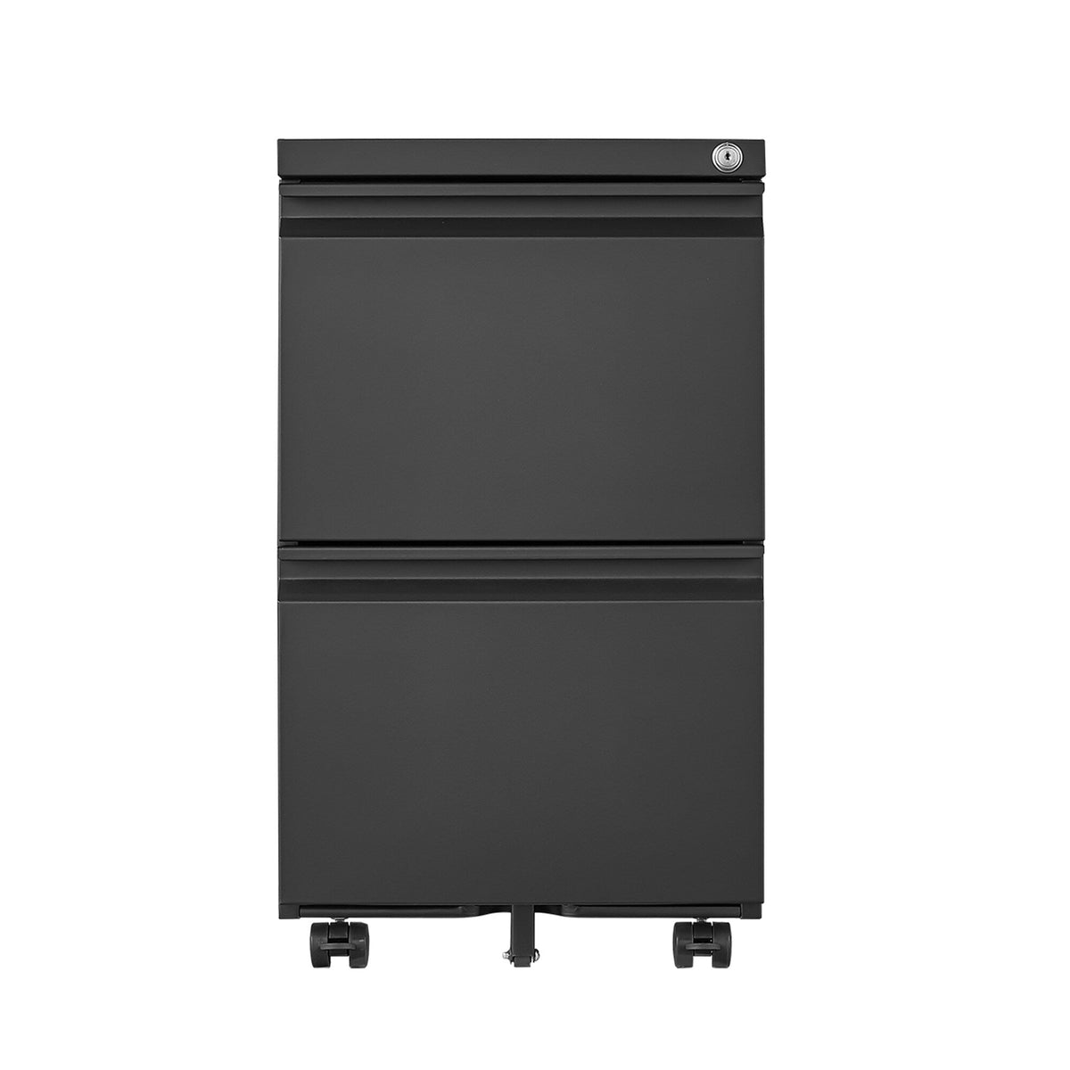 SINOFURN Black 2-Drawer 15.4-in File Cabinet