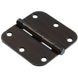 3-1/2 in. White Residential Door Hinge with 5/8 in. Round Corner Removable Pin Full Mortise (9-Pack) - Super Arbor