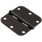 3-1/2 in. Antique Brass Residential Door Hinge with 5/8 in. Round Corner Removable Pin Full Mortise (9-Pack) - Super Arbor