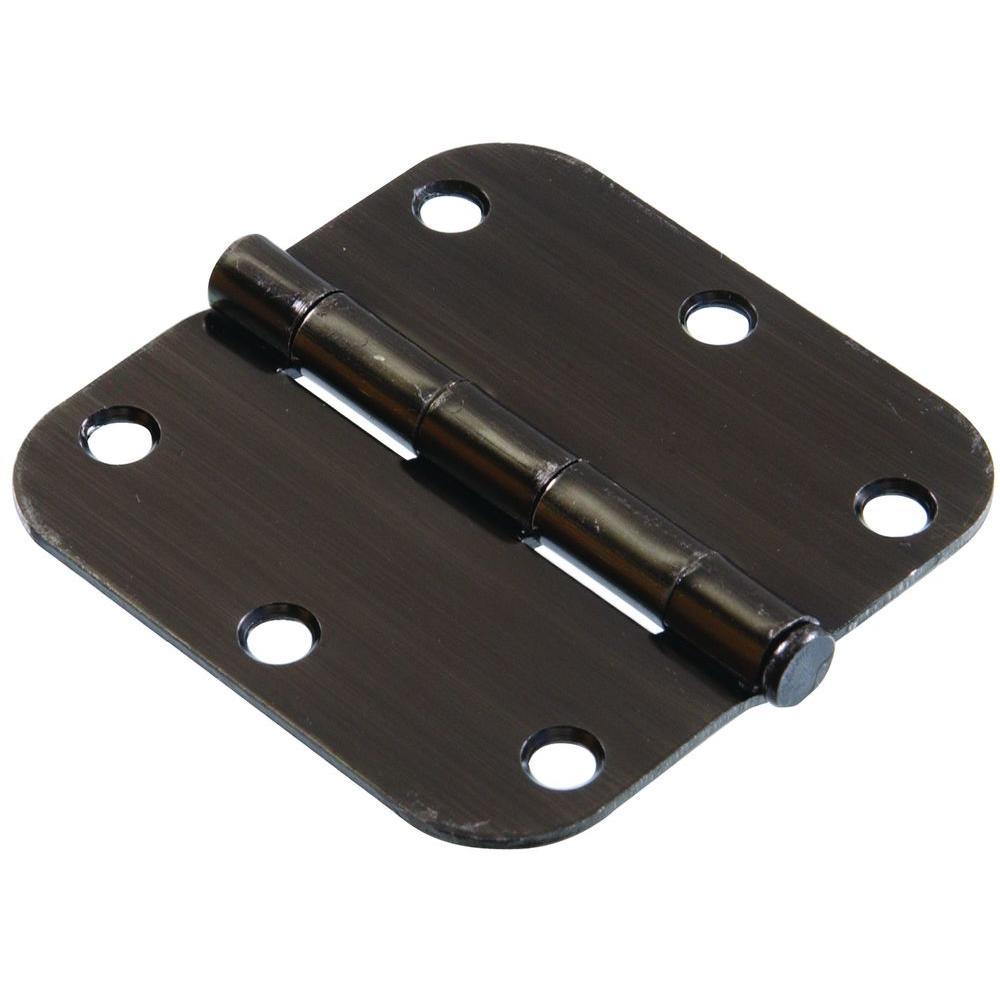 3-1/2 in. Satin Chrome Residential Door Hinge with 5/8 in. Round Corner Removable Pin Full Mortise (9-Pack) - Super Arbor