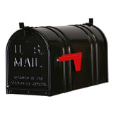 Post-Mount Double Door Steel Mailbox, Black - Super Arbor