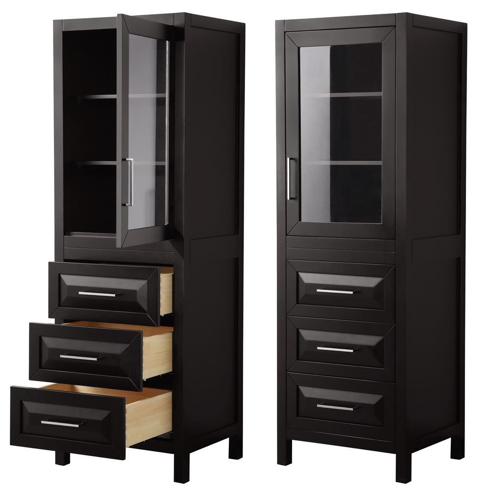 Daria 24 in. W x 71-1/4 in. H x 20 in. D Bathroom Linen Storage Tower Cabinet in Dark Espresso - Super Arbor