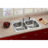 Drop-In Stainless Steel 33 in. 4-Hole Double Bowl Kitchen Sink - Super Arbor