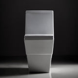 New Style Double Flush 1 Piece 0.8 / 1.28 GPF White Double pumping Square Toilet With Chair - Super Arbor
