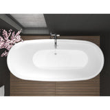 Ami 5.6 ft. Acrylic Flatbottom Freestanding Bathtub in Glossy White - Super Arbor