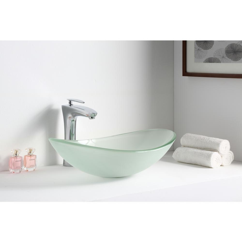 Craft Deco-Glass Vessel Sink in Lustrous Frosted - Super Arbor