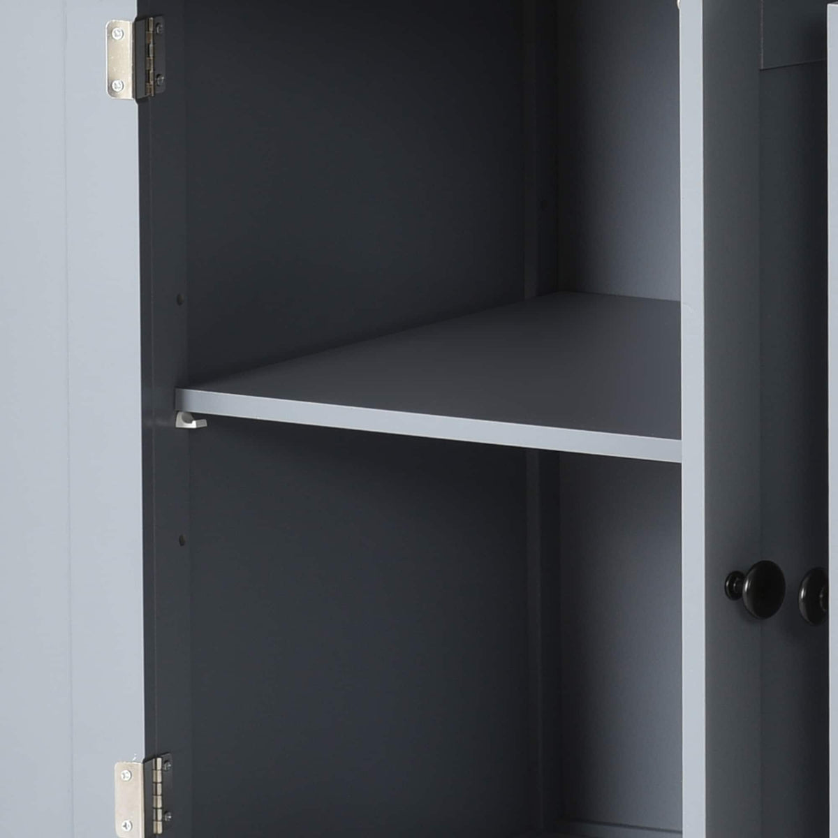 SINOFURN Gray Mdf Base with Wood Top Rolling Kitchen Cart (18.5-in x 54.33-in x 36.22-in)