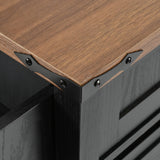 SINOFURN Black Mdf Base with Mdf Wood Top Rolling Kitchen Island (28.8-in x 53.8-in x 36.5-in)