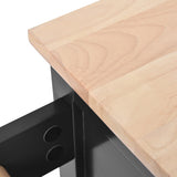 SINOFURN Black Mdf Base with Wood Top Rolling Kitchen Cart (18.5-in x 53.1-in x 37-in)