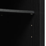 SINOFURN Black Mdf Base with Mdf Wood Top Rolling Kitchen Island (28.8-in x 53.8-in x 36.5-in)