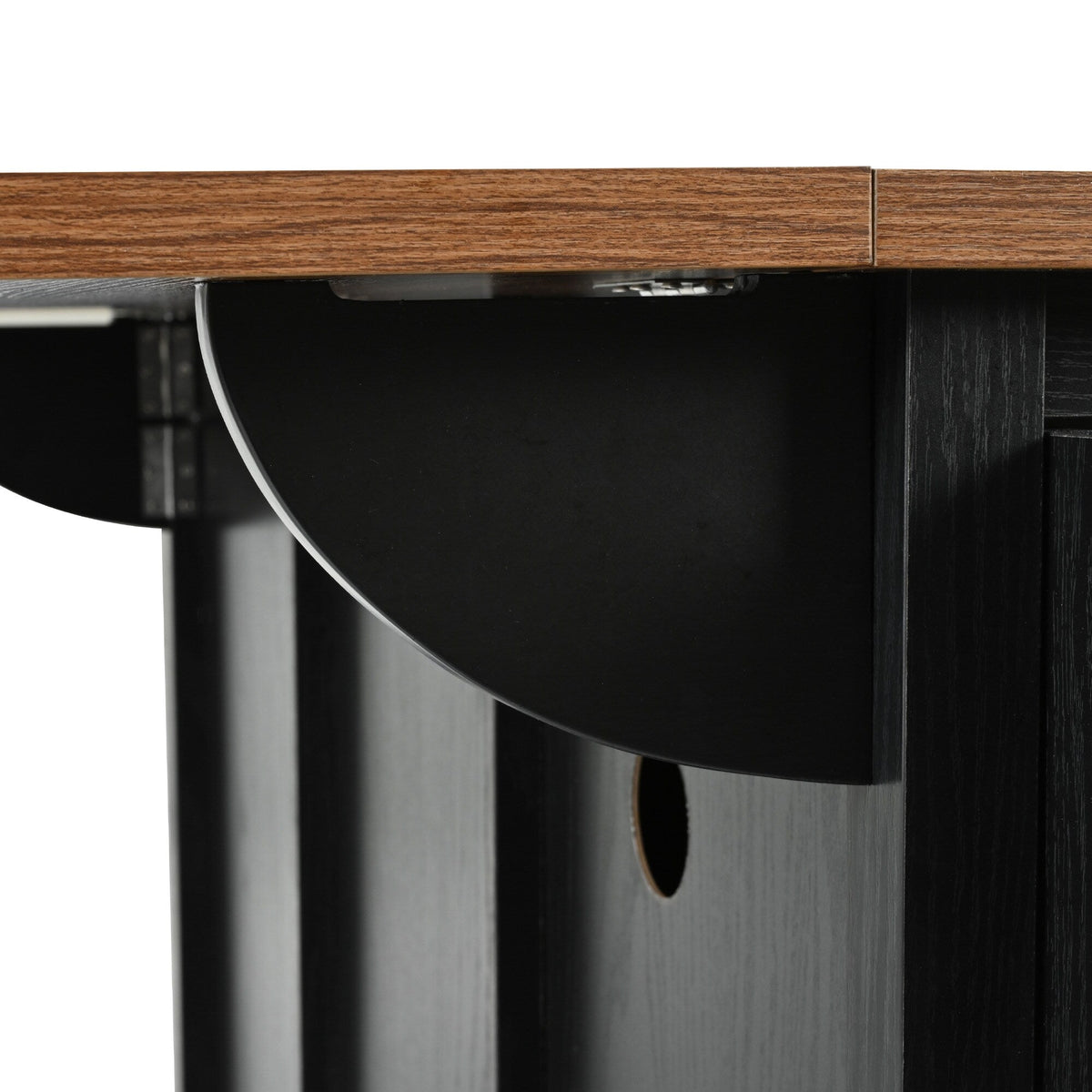 SINOFURN Black Mdf Base with Mdf Wood Top Rolling Kitchen Island (28.8-in x 53.8-in x 36.5-in)