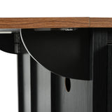 SINOFURN Black Mdf Base with Mdf Wood Top Rolling Kitchen Island (28.8-in x 53.8-in x 36.5-in)