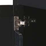 SINOFURN Black Mdf Base with Wood Top Rolling Kitchen Island (17.7-in x 53.1-in x 37.2-in)