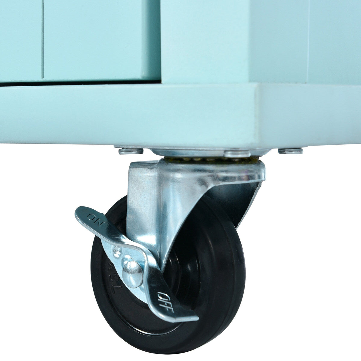 SINOFURN Green Mdf Base with Wood Top Rolling Kitchen Island (20.5-in x 52.2-in x 36.6-in)