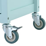 SINOFURN Blue Mdf Base with Wood Top Rolling Kitchen Cart (18.5-in x 54.33-in x 36.22-in)