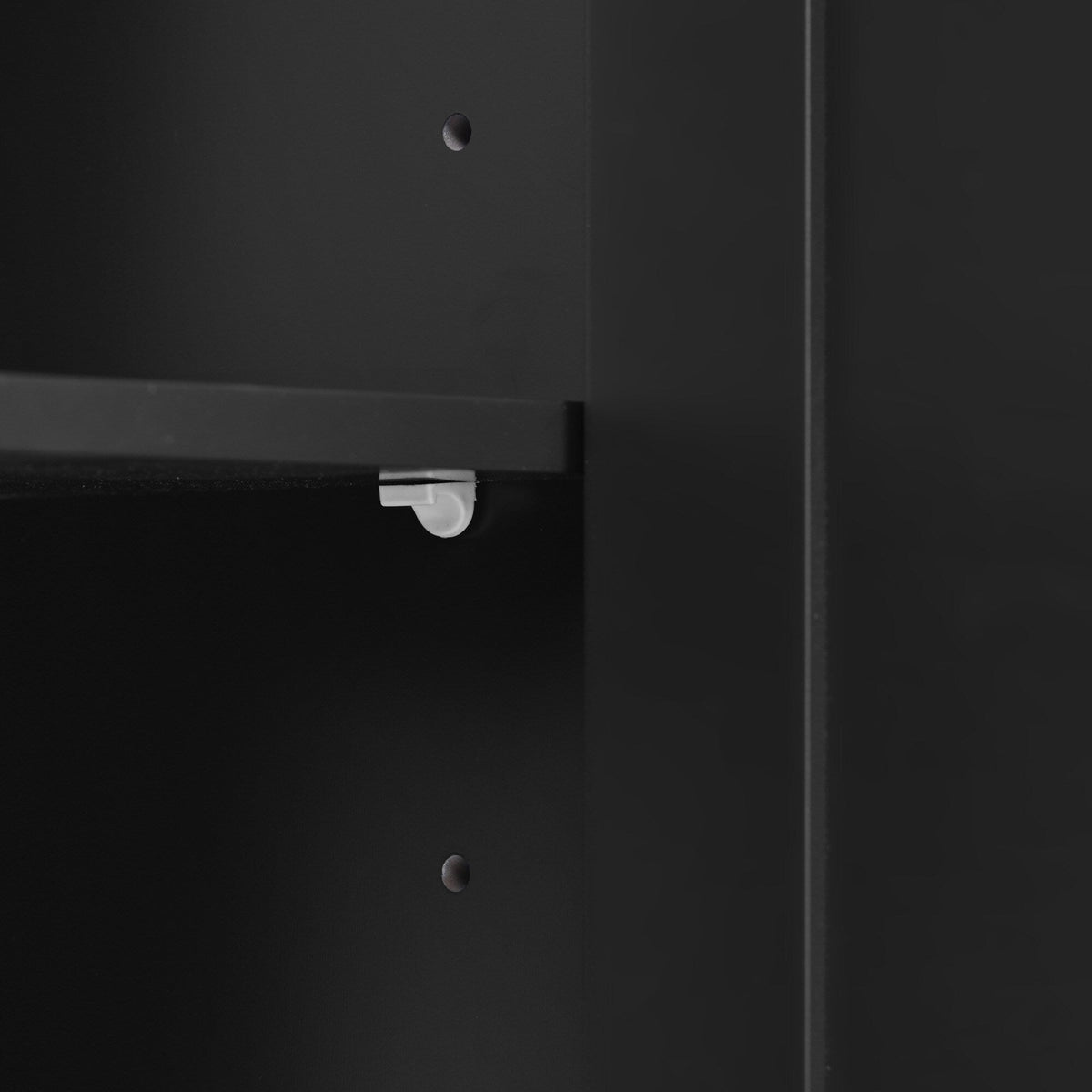SINOFURN Black Mdf Base with Wood Top Rolling Kitchen Cart (18.5-in x 53.1-in x 37-in)