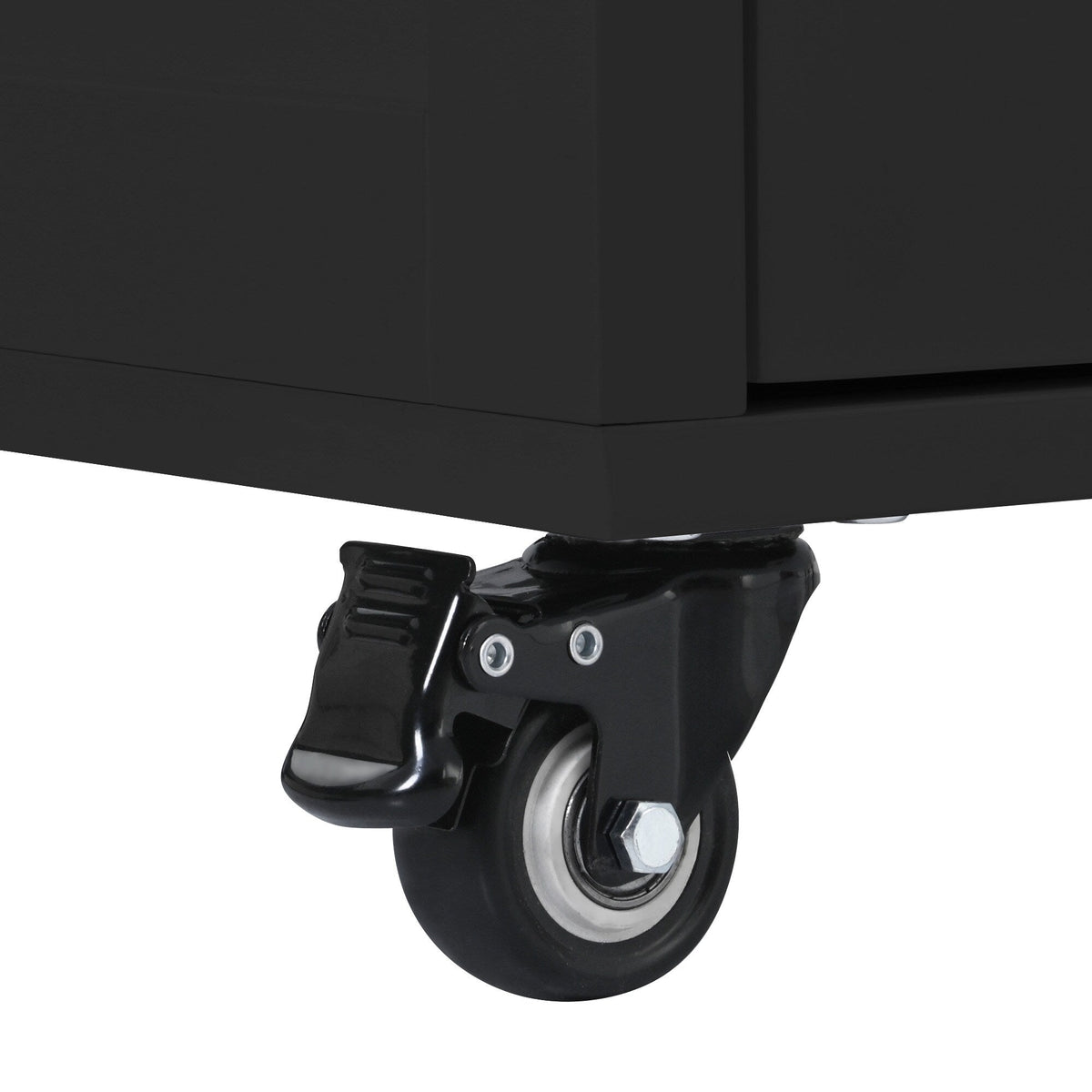 SINOFURN Black Mdf Base with Wood Top Rolling Kitchen Cart (18.5-in x 53.1-in x 37-in)