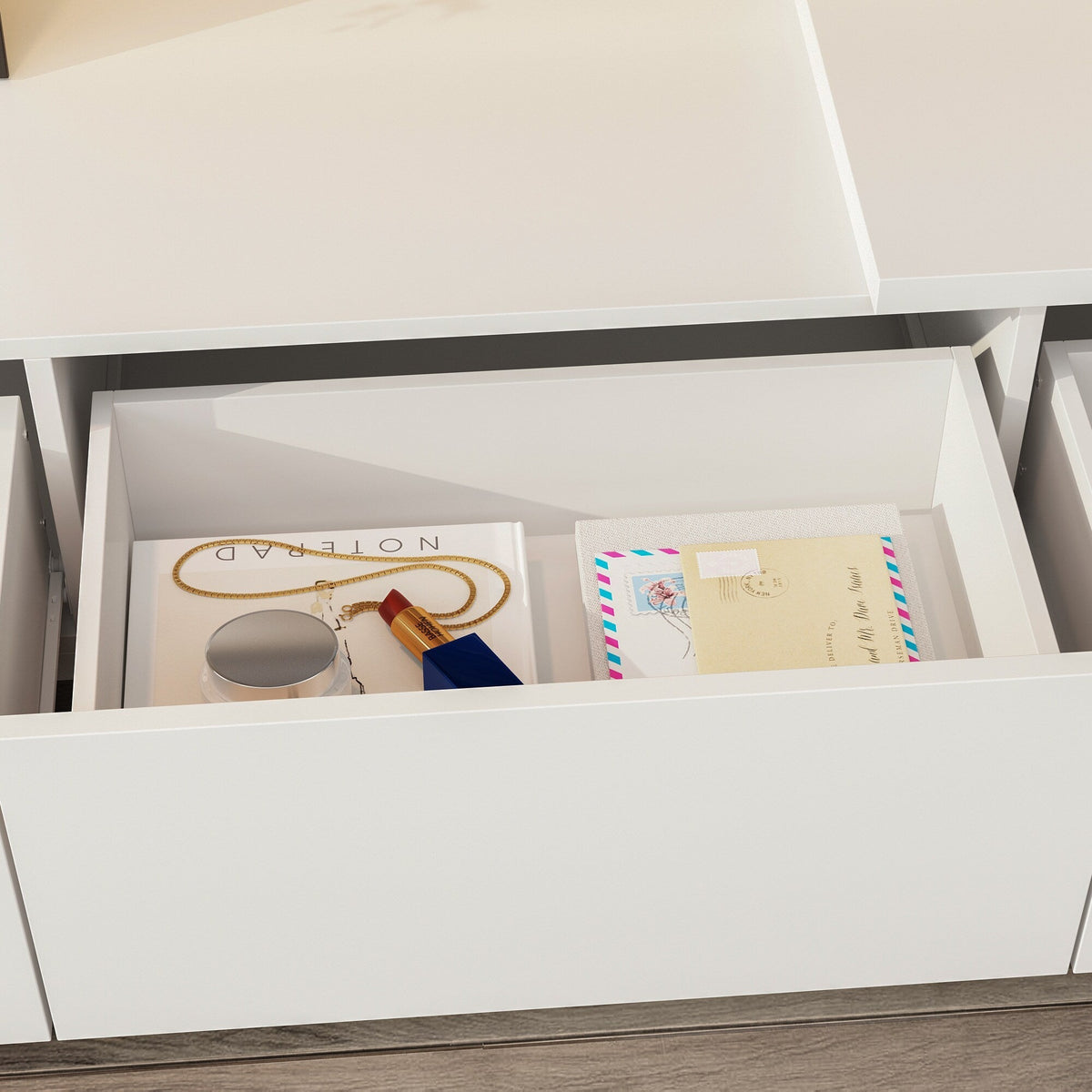 FUFU&GAGA Modern/Contemporary White Tv Cabinet Integrated Tv Mount (Accommodates TVs up to 80-in)