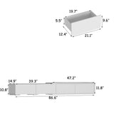 FUFU&GAGA Modern/Contemporary White Tv Cabinet Integrated Tv Mount (Accommodates TVs up to 80-in)