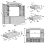 FUFU&GAGA Modern/Contemporary White Tv Cabinet Integrated Tv Mount (Accommodates TVs up to 55-in)