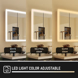 WELLFOR V3 48-in x 32-in Lighted LED Fog Free Surface/Recessed Mount Silver Mirrored Soft Close Medicine Cabinet